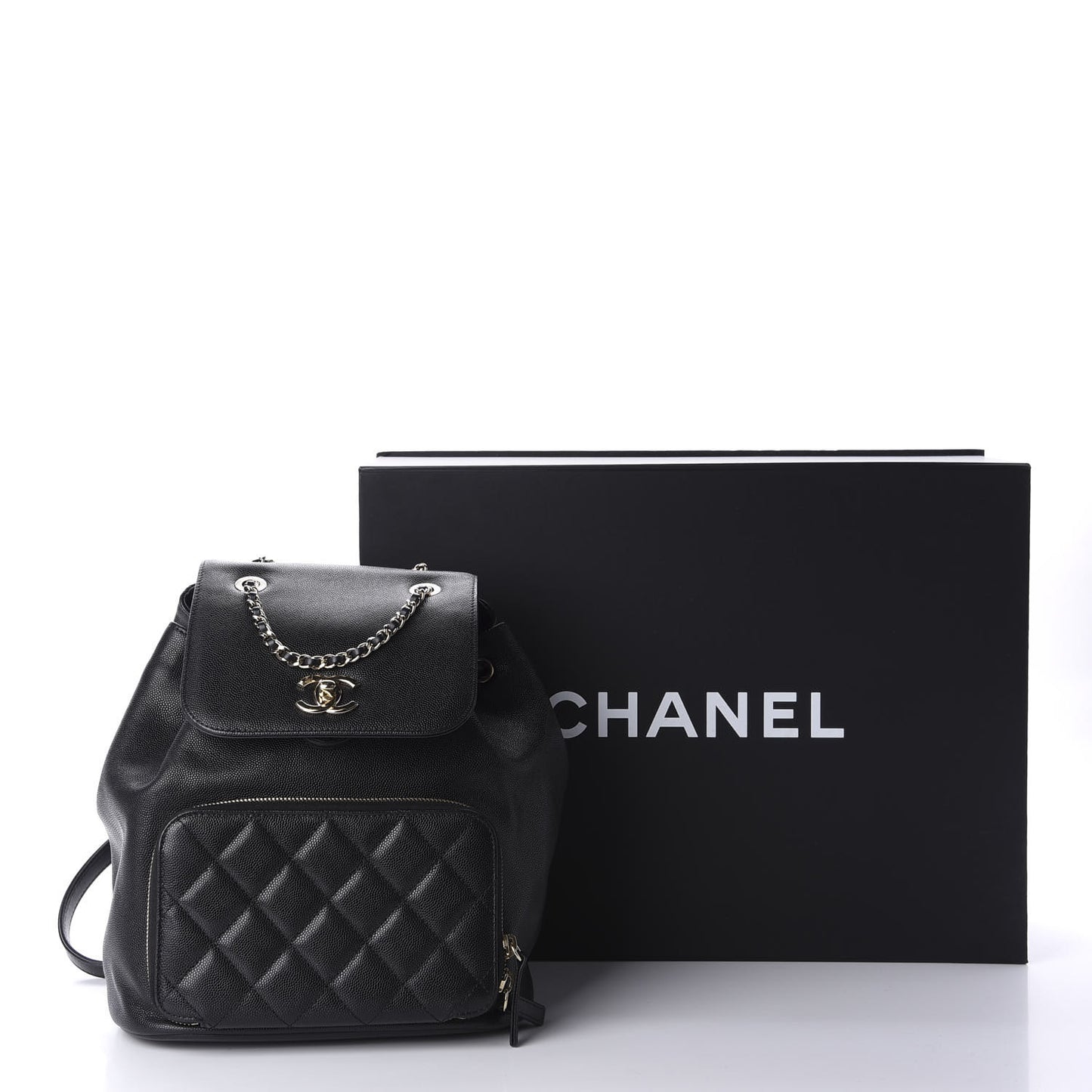 Caviar Quilted Business Affinity Backpack Black