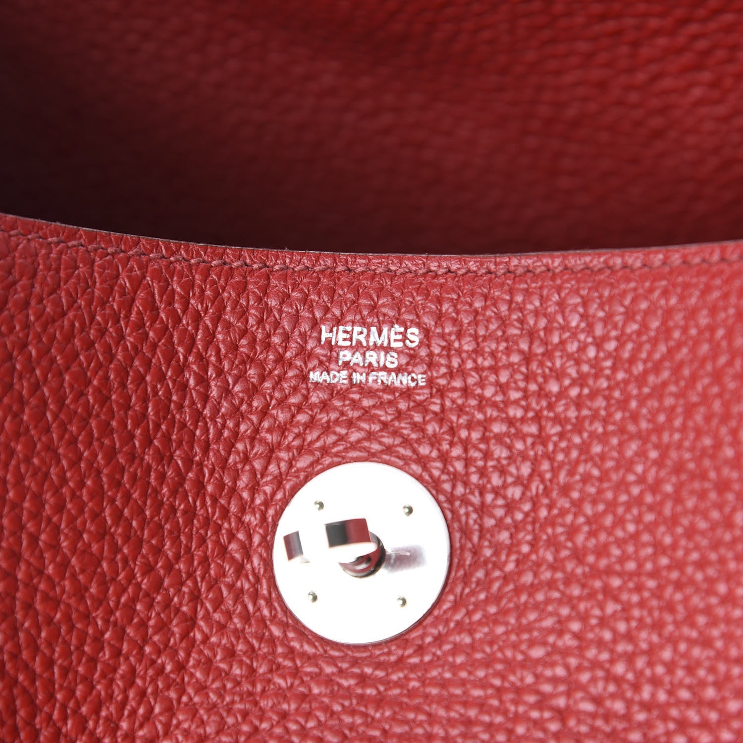 Hermes Taurillon Clemence Lindy 30 Rouge Garance 5 of 8