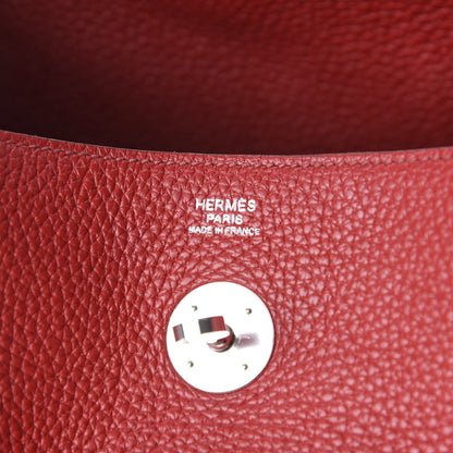 Hermes Taurillon Clemence Lindy 30 Rouge Garance 5 of 8