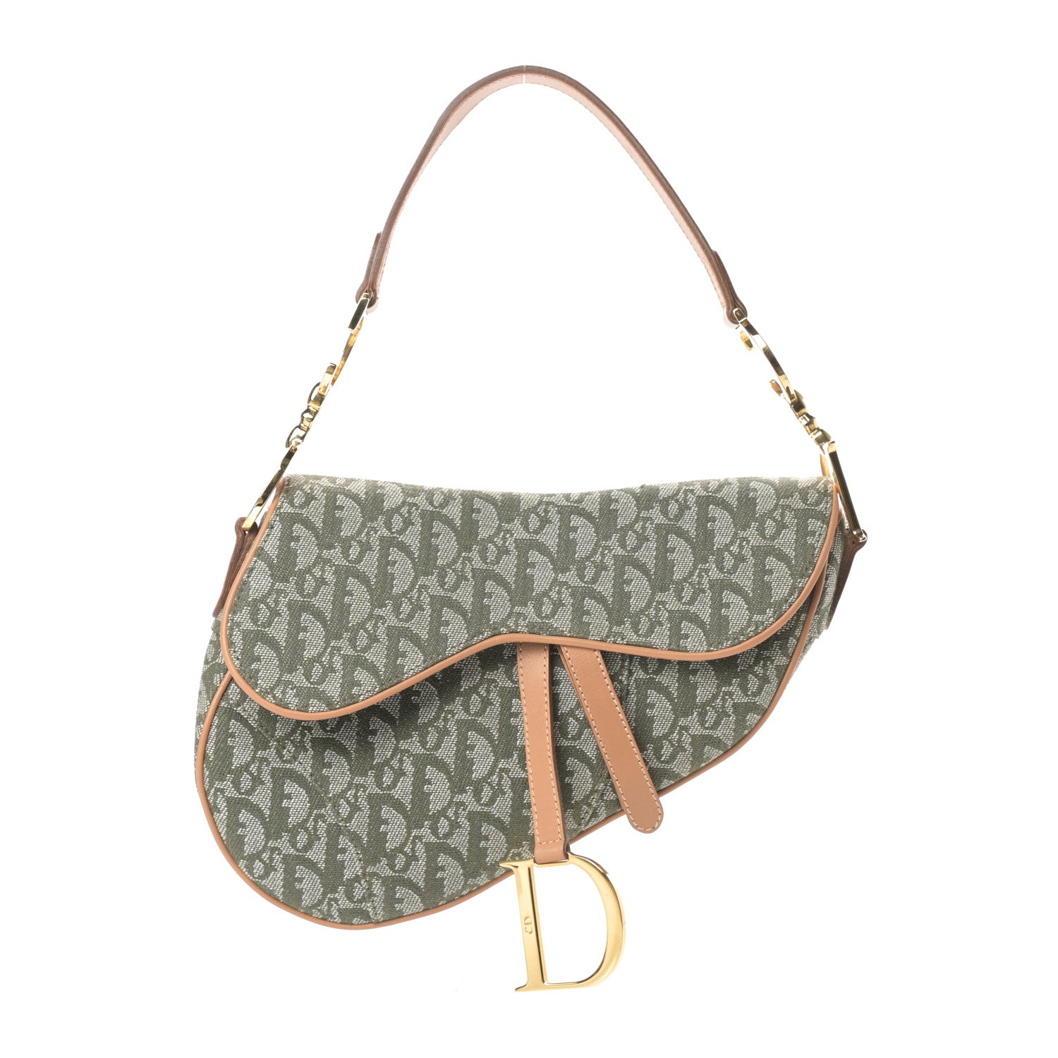 Christian Dior Monogram Saddle Bag Green 1 of 10