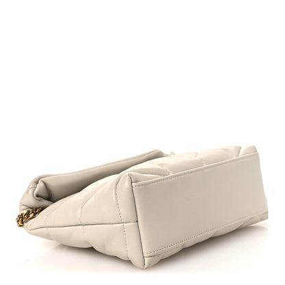 Saint Laurent Lambskin Quilted Toy Loulou Puffer Monogram Chain Satchel Blanc Vintage 4 of 12