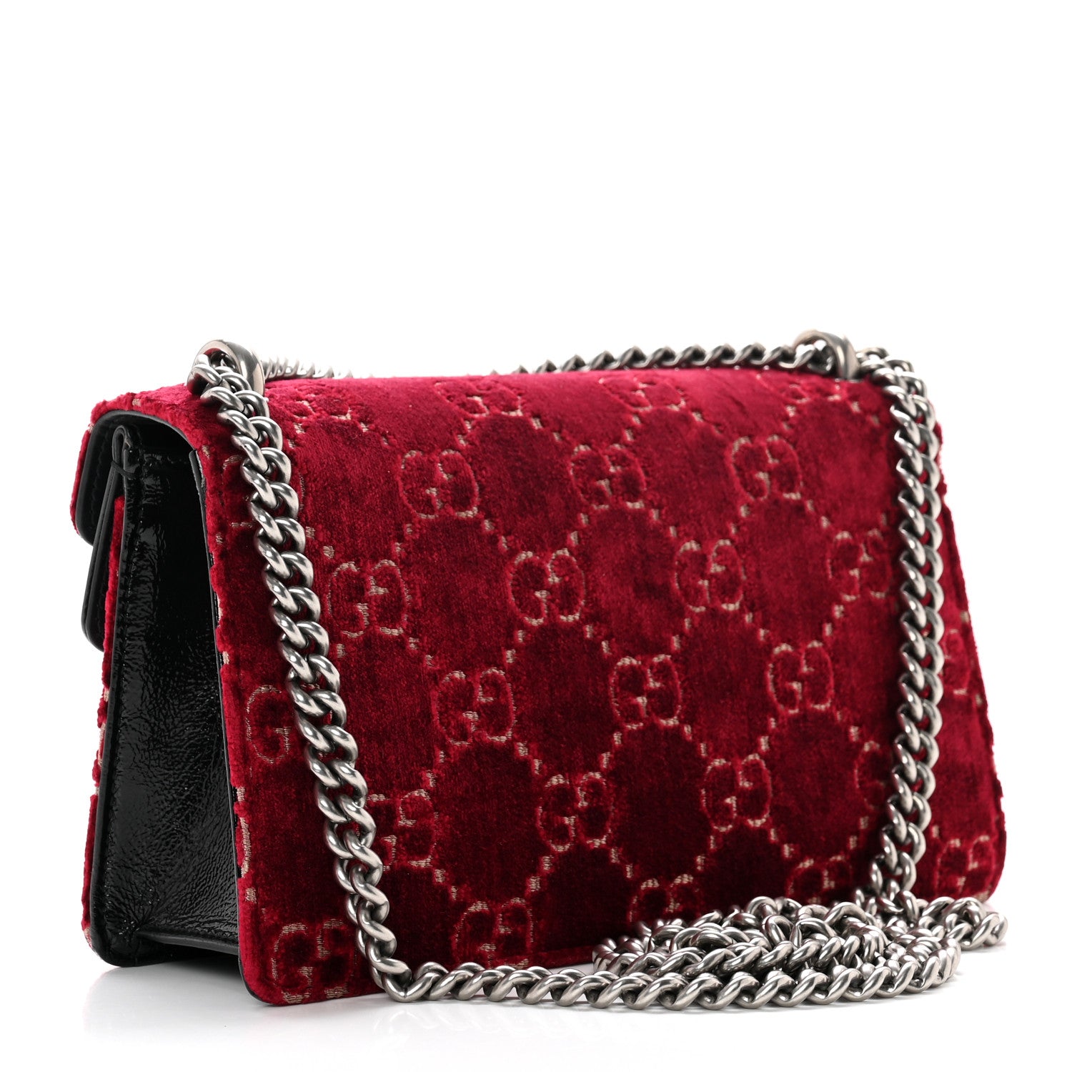 Gucci Velvet Skipper Crystal GG Monogram Small Dionysus Shoulder Bag Red Cipria Black Black Diamond 2 of 9