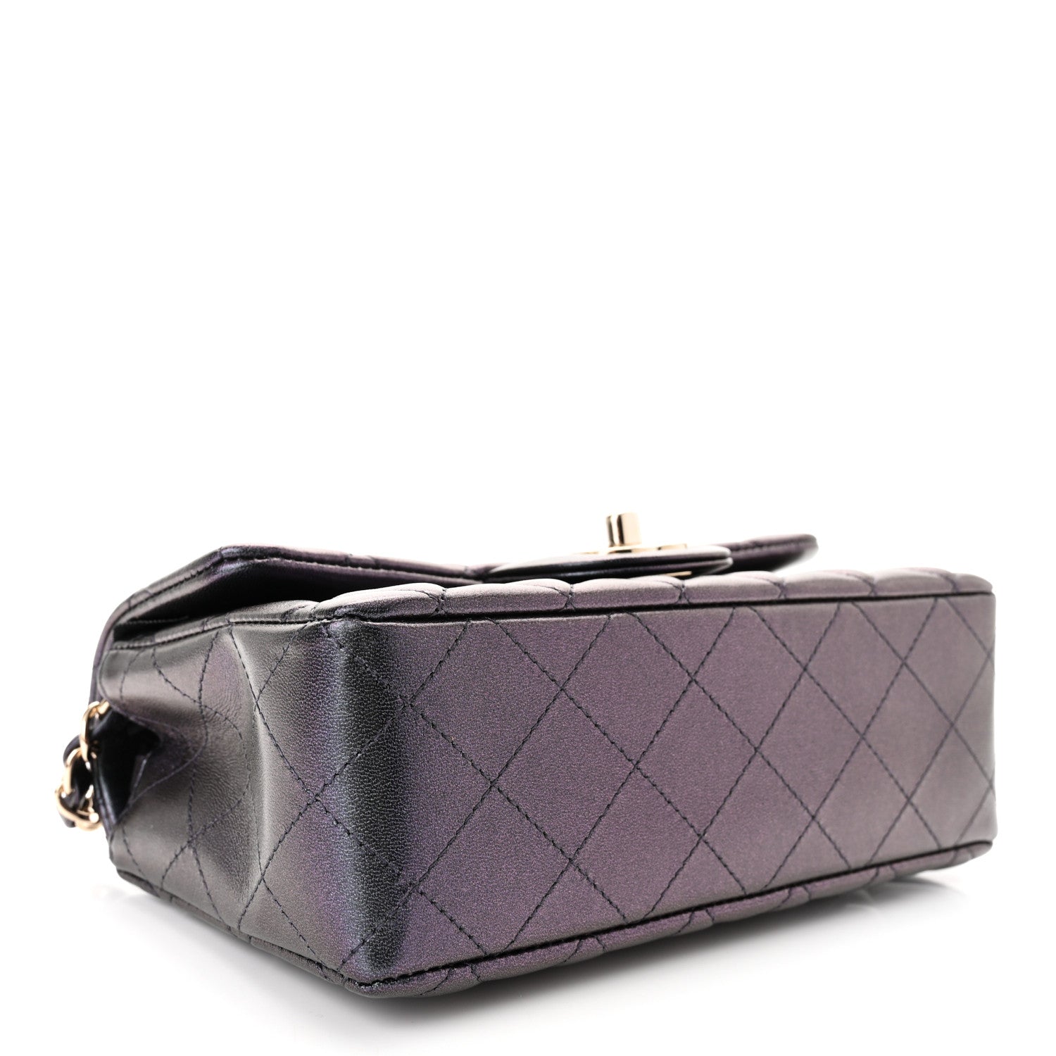 Chanel Iridescent Lambskin Quilted Mini Rectangular Flap Black 4 of 10