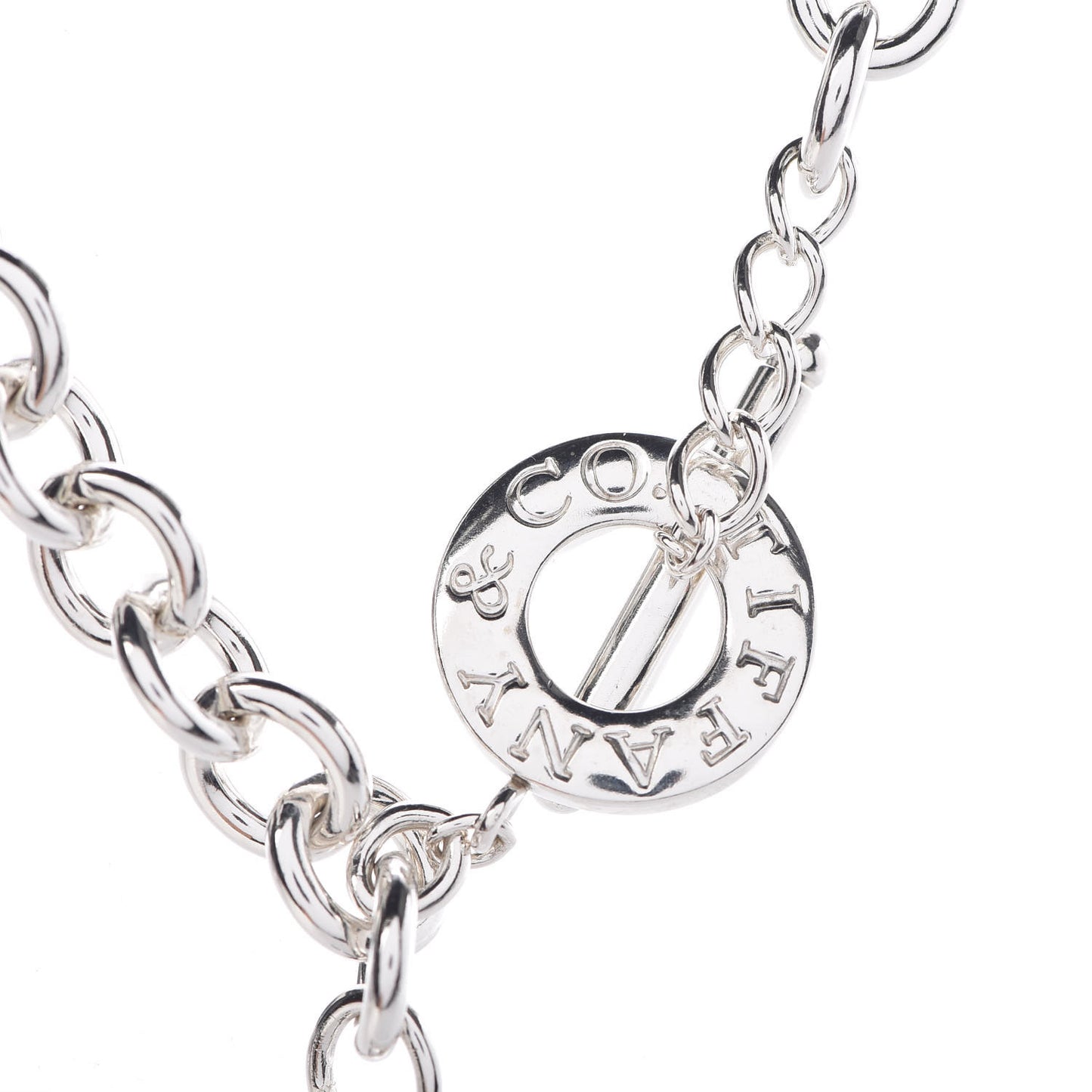 Sterling Silver Heart Tag Toggle Necklace
