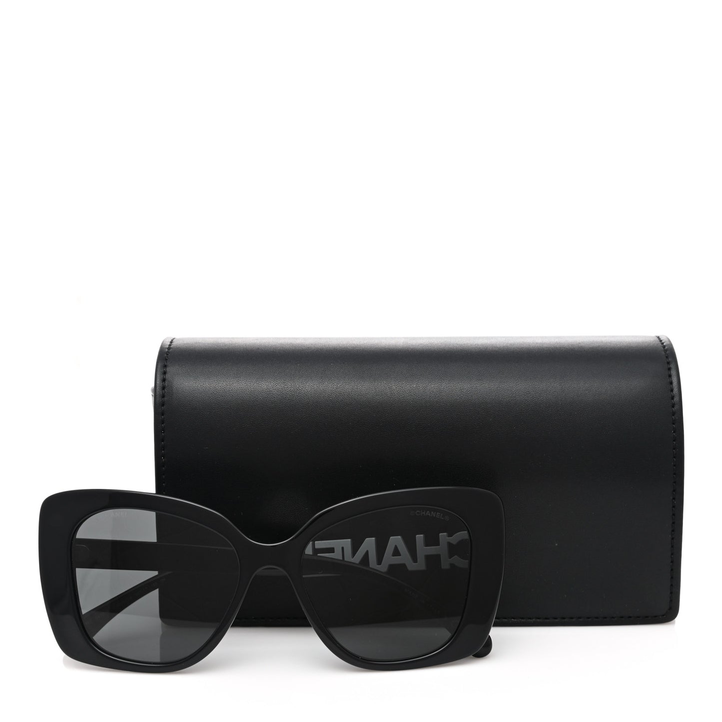 Acetate Strass Square Sunglasses 5422-B Black White