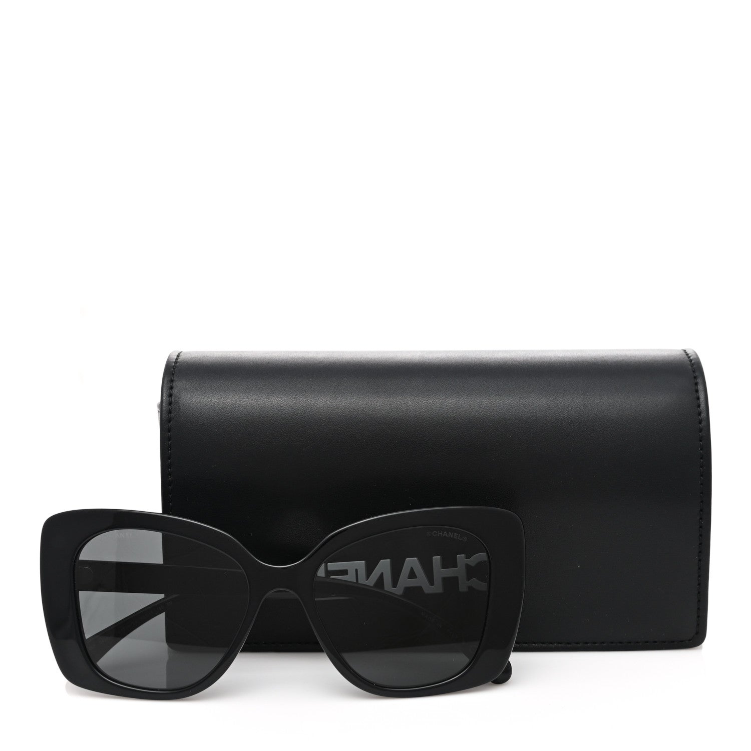 Chanel Acetate Strass Square Sunglasses 5422-B Black White 7 of 7