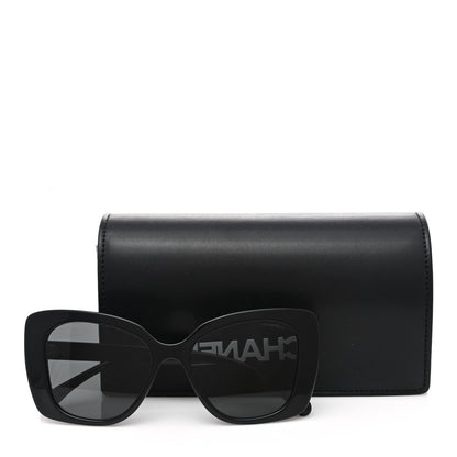 Chanel Acetate Strass Square Sunglasses 5422-B Black White 7 of 7