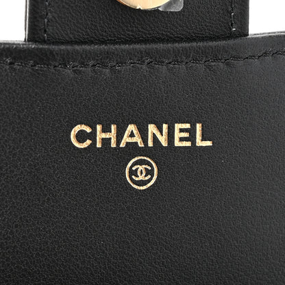 Chanel Lambskin Quilted Flap Phone Holder With Chain Black 6 of 12