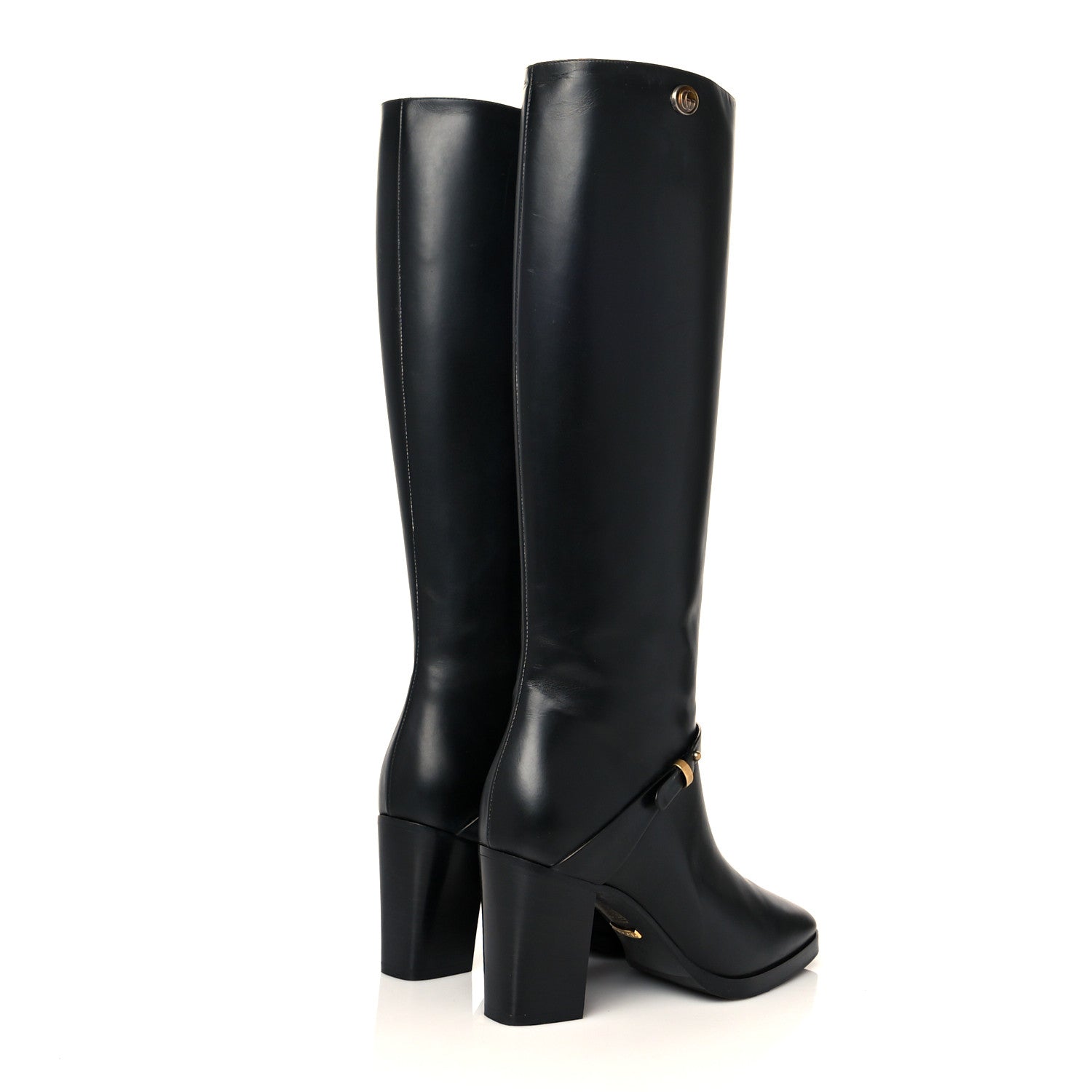 Gucci Calfskin Double G Knee High Boots 36 Black 4 of 11