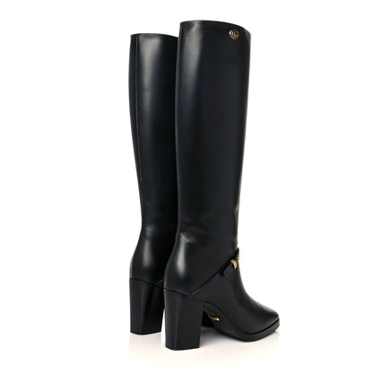 Gucci Calfskin Double G Knee High Boots 36 Black 4 of 11