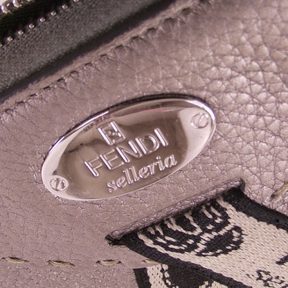 Fendi Calfskin Romano Selleria Zip Around Wallet Silver 12 of 12