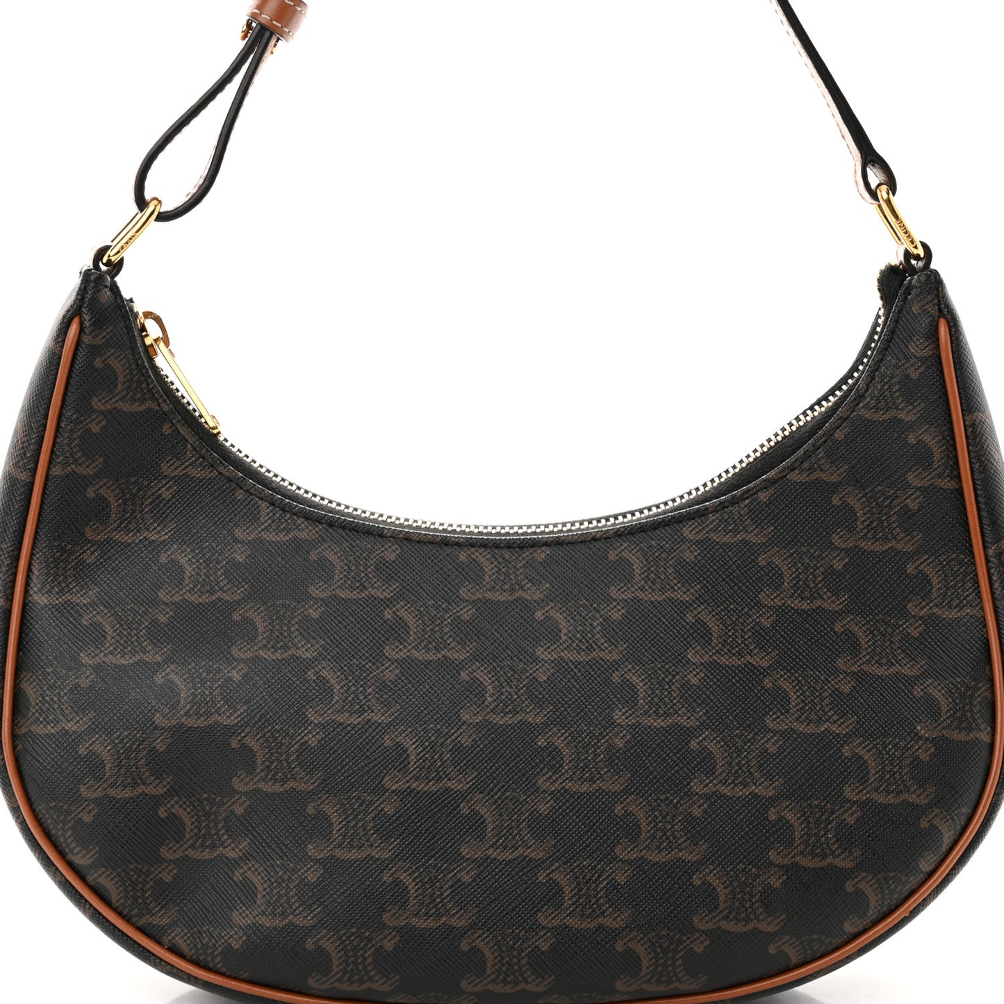 Triomphe Canvas Calfskin Ava Shoulder Bag Tan