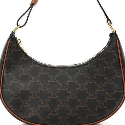 Celine Triomphe Canvas Calfskin Ava Shoulder Bag Tan 8 of 13