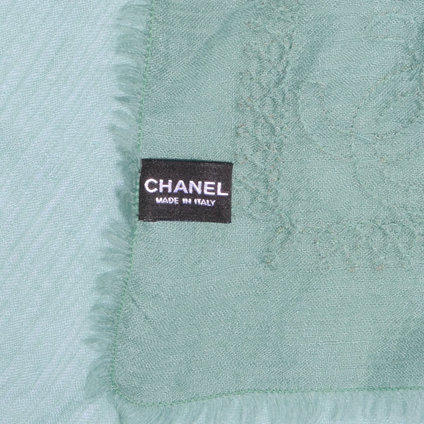 Cashmere Silk Embroidered Scarf Shawl Green