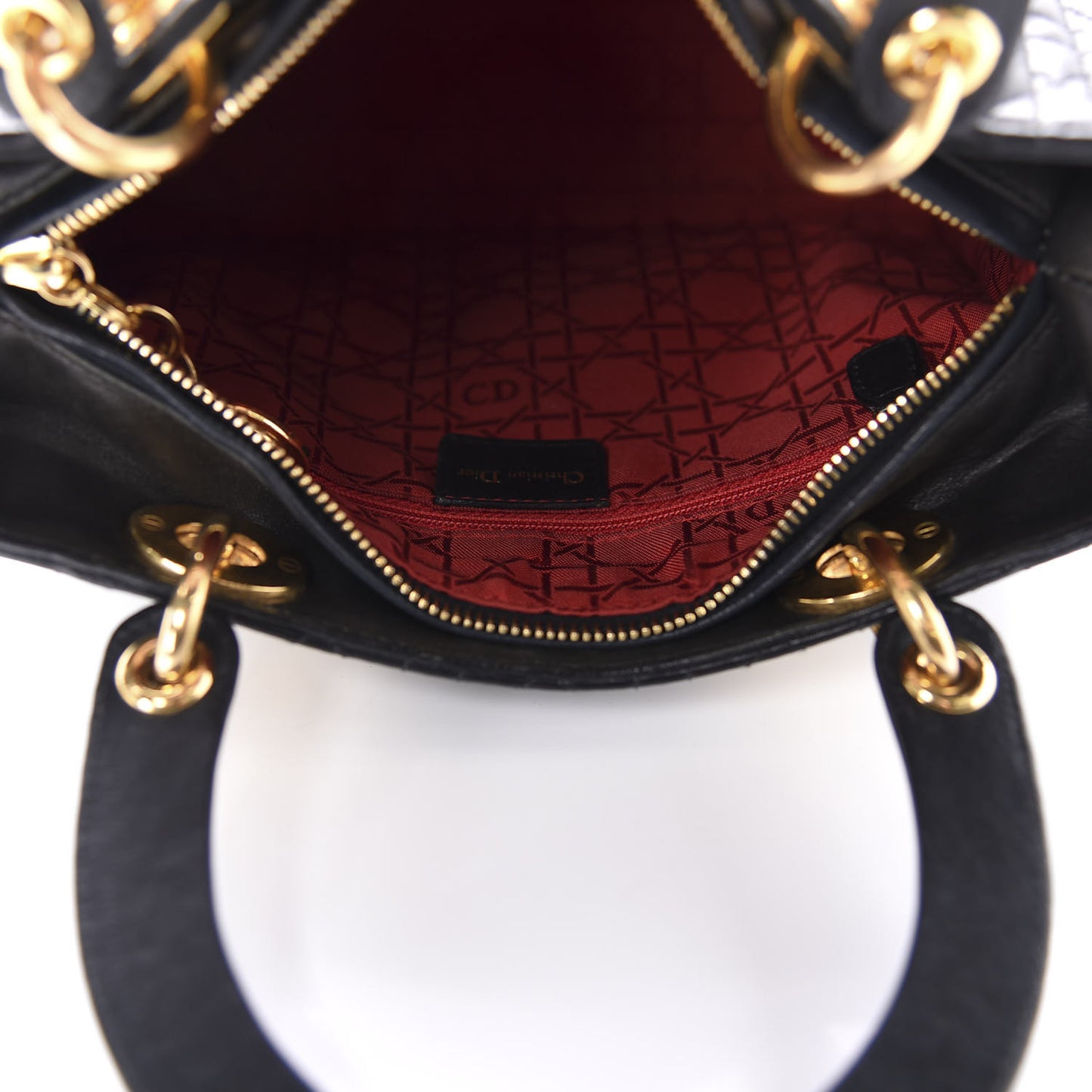 Lambskin Cannage Medium Lady Dior Black