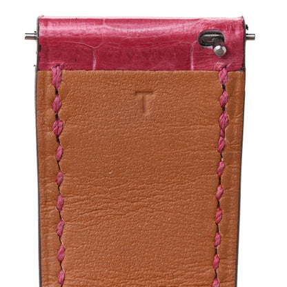 Hermes Alligator Heure H Hour Watch 30mm Strap Framboise 4 of 7