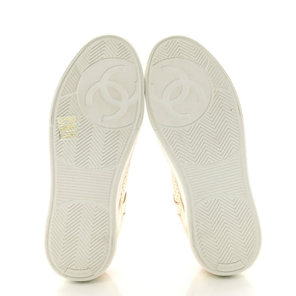 Chanel Laminated Calfskin CC Womens Sneakers 36.5 Golden 6 of 12