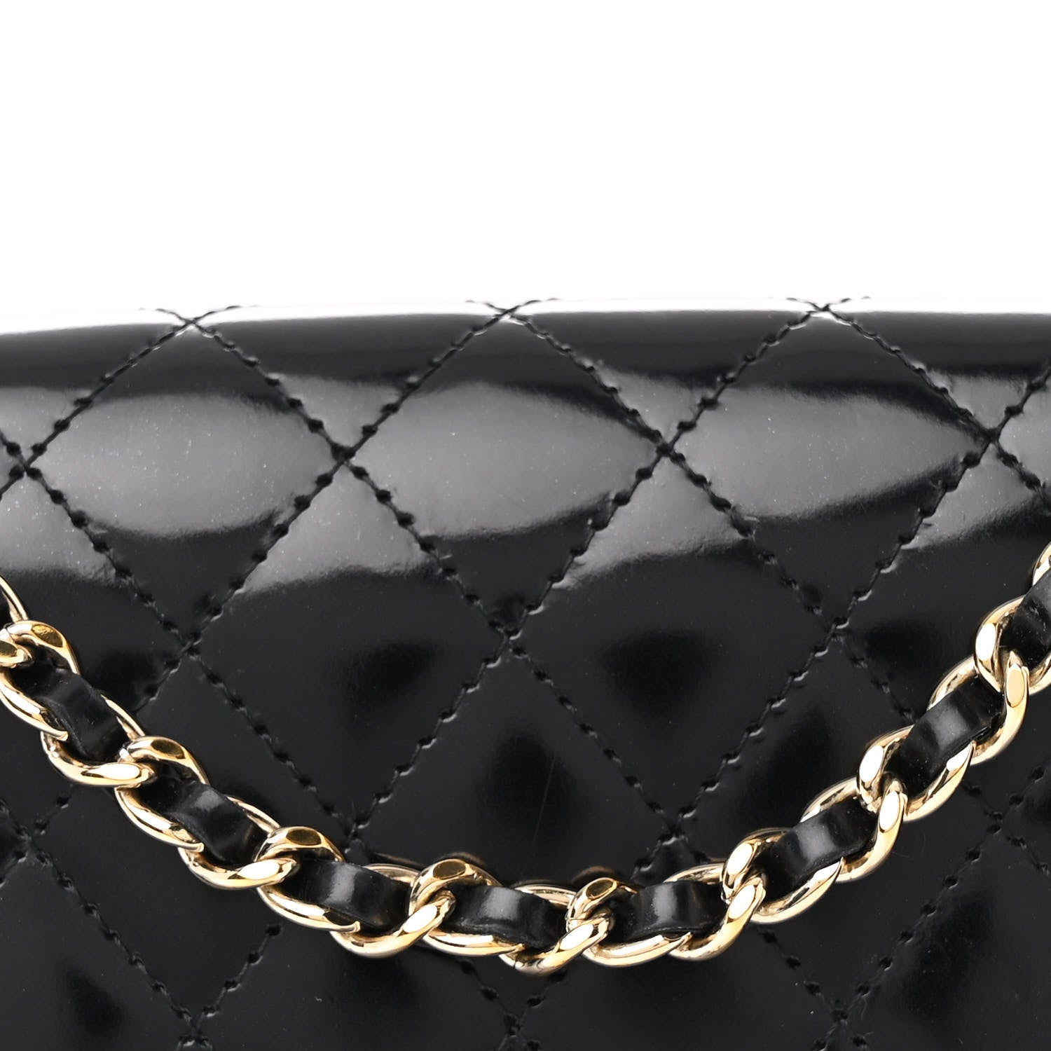 Chanel Patent Calfskin Quilted Mini Square Flap Black 8 of 13
