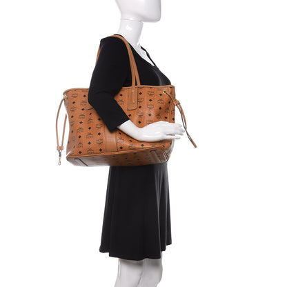 MCM Visetos Medium Liz Reversible Shopper Tote Cognac 2 of 15