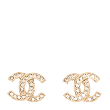Chanel Crystal Mini Timeless CC Earrings Gold 1 of 5