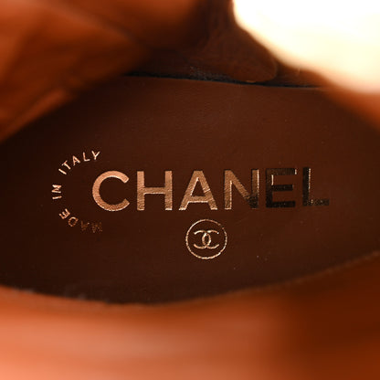 Chanel Calfskin CC Logo Mid Calf Boots 37 Caramel 6 of 12