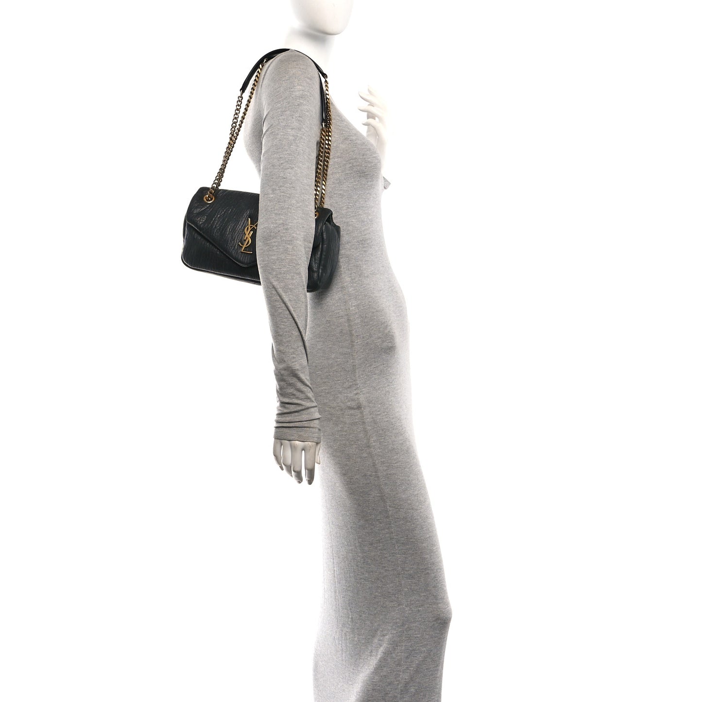 Plunged Lambskin Calypso Black