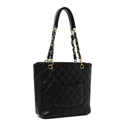 Chanel Caviar Quilted Petit Shopping Tote PST Black 3 of 12