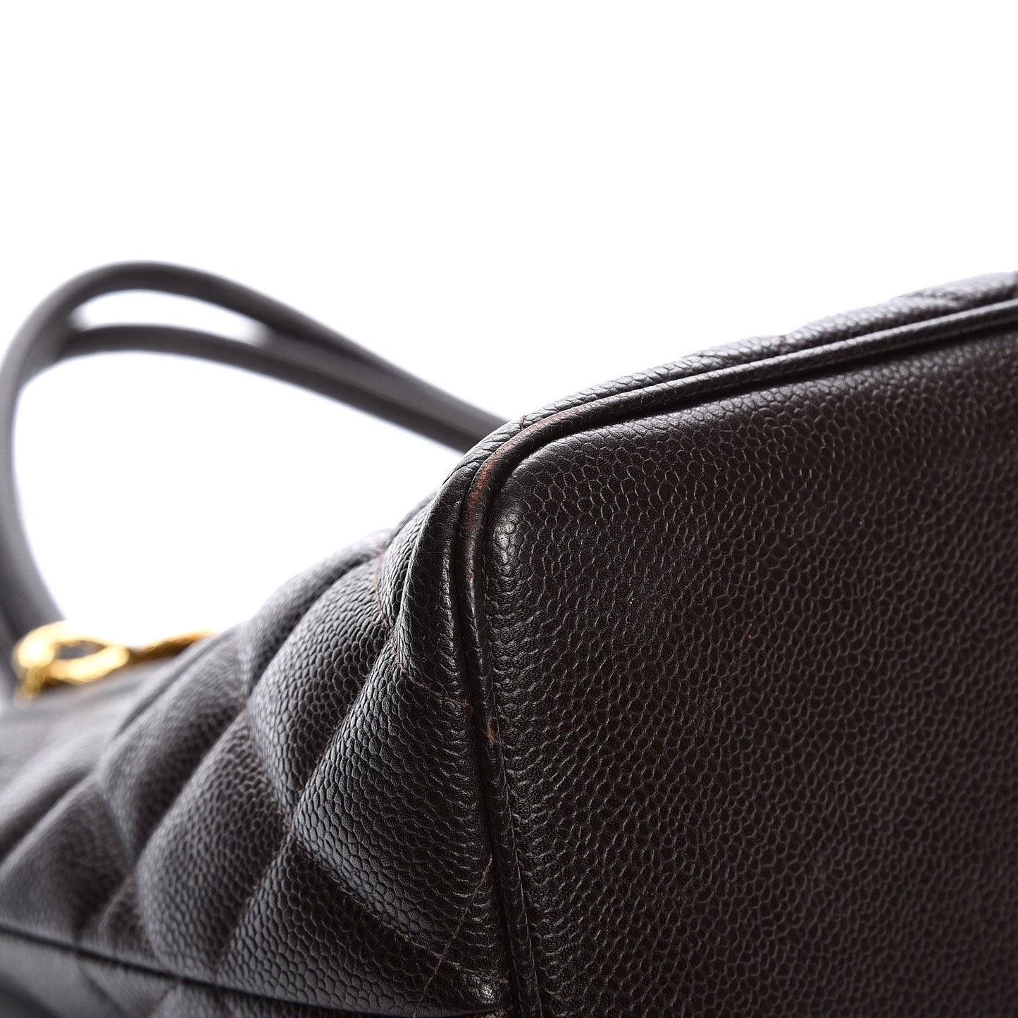 Caviar Quilted Medallion CC Tote Dark Brown