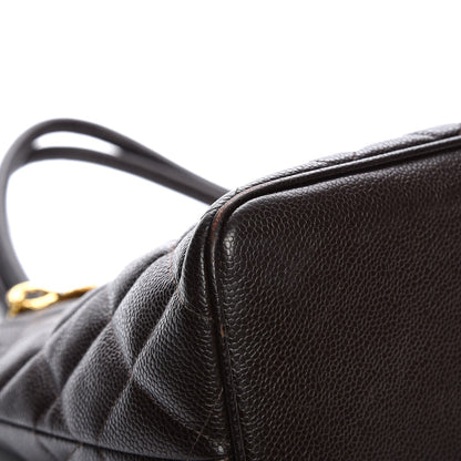 Chanel Caviar Quilted Medallion CC Tote Dark Brown 8 of 10