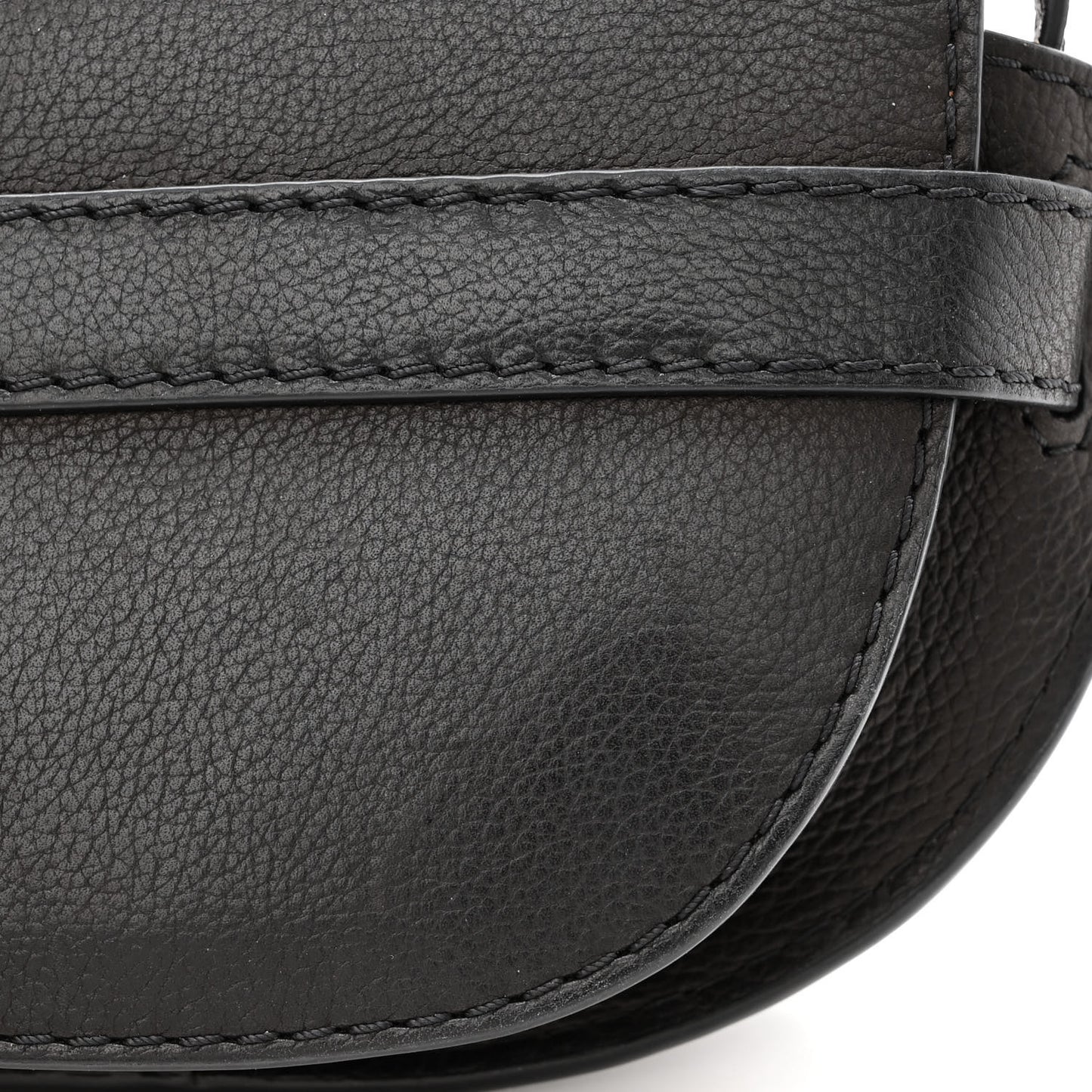 Grained Calfskin Mini Gate Western Crossbody Bag Black