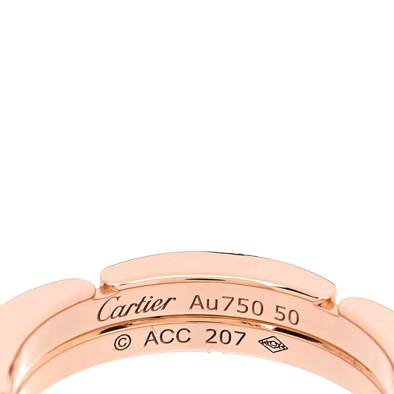 Cartier 18K Pink Gold Diamond Maillon Panthere 2 Half Rows Ring 50 5.5 4 of 5