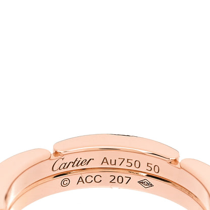 Cartier 18K Pink Gold Diamond Maillon Panthere 2 Half Rows Ring 50 5.5 4 of 5
