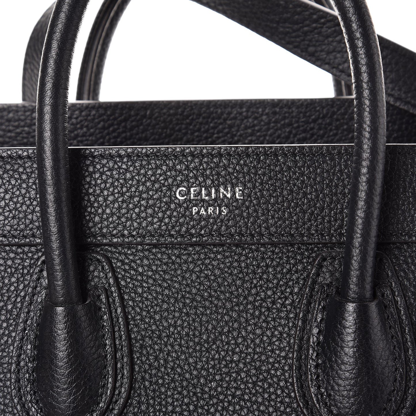 Drummed Calfskin Nano Luggage Black