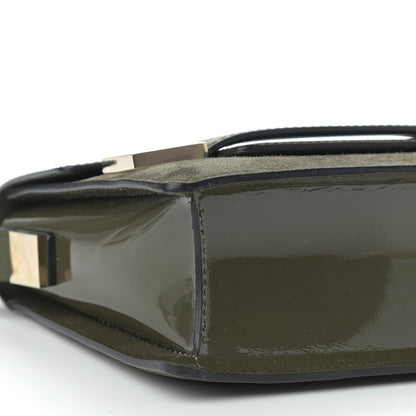 Delvaux Patent Calfskin Suede Mini Madame Crossbody Kaki 7 of 8