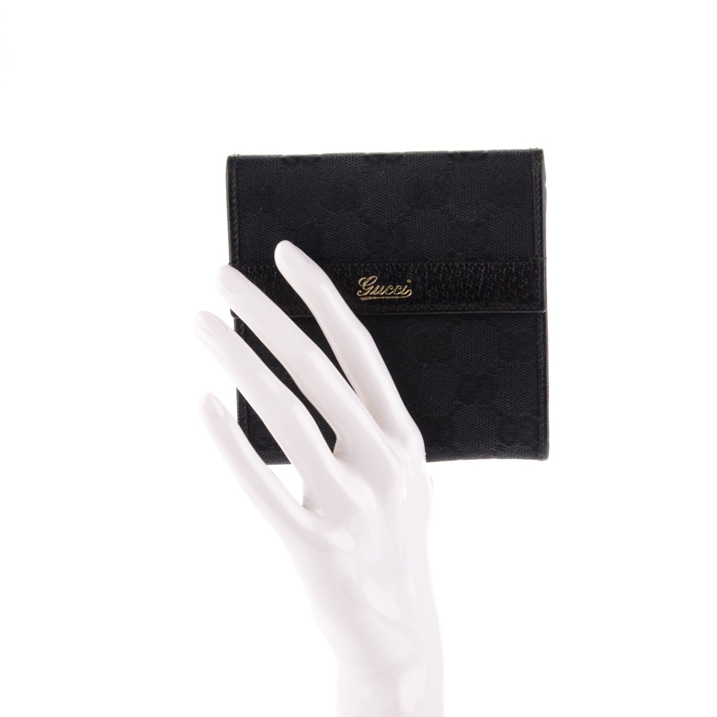 Monogram Compact Flap Wallet Black