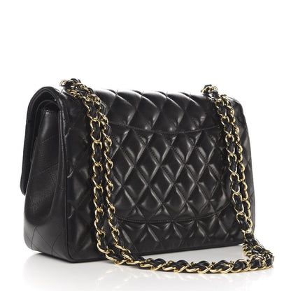 Chanel Lambskin Quilted Jumbo Double Flap Black 4 of 14