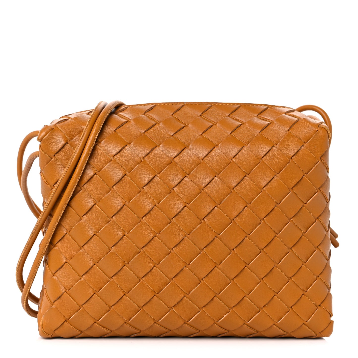Nappa Intrecciato Loop Camera Bag Camel