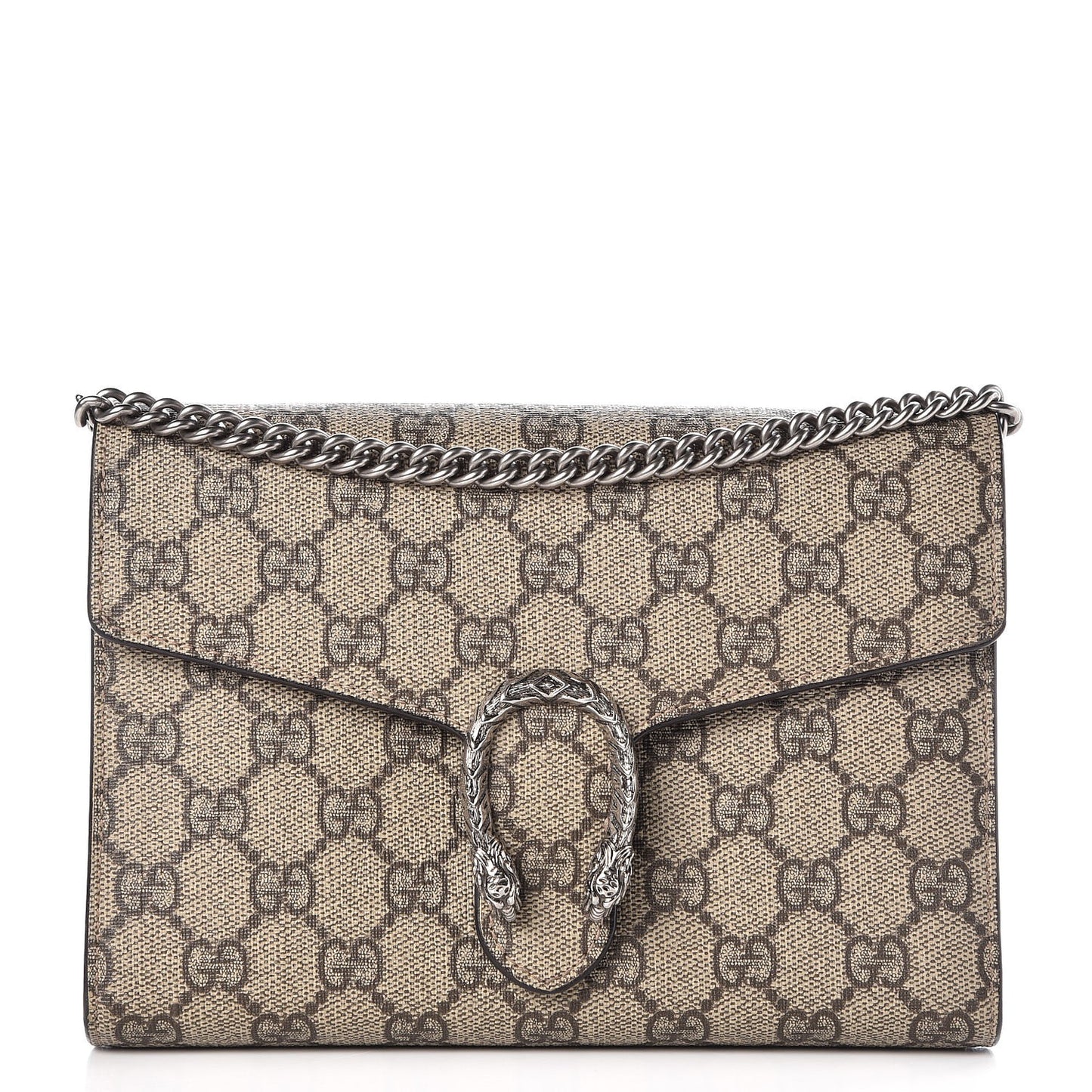 GG Supreme Monogram Mini Dionysus Chain Wallet Beige Taupe