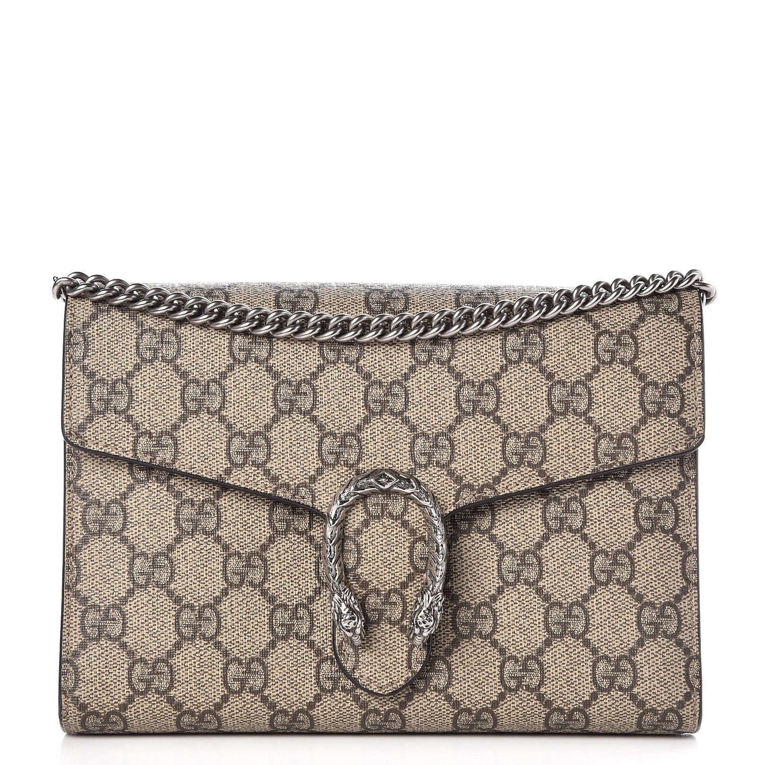 Gucci GG Supreme Monogram Mini Dionysus Chain Wallet Beige Taupe 1 of 8