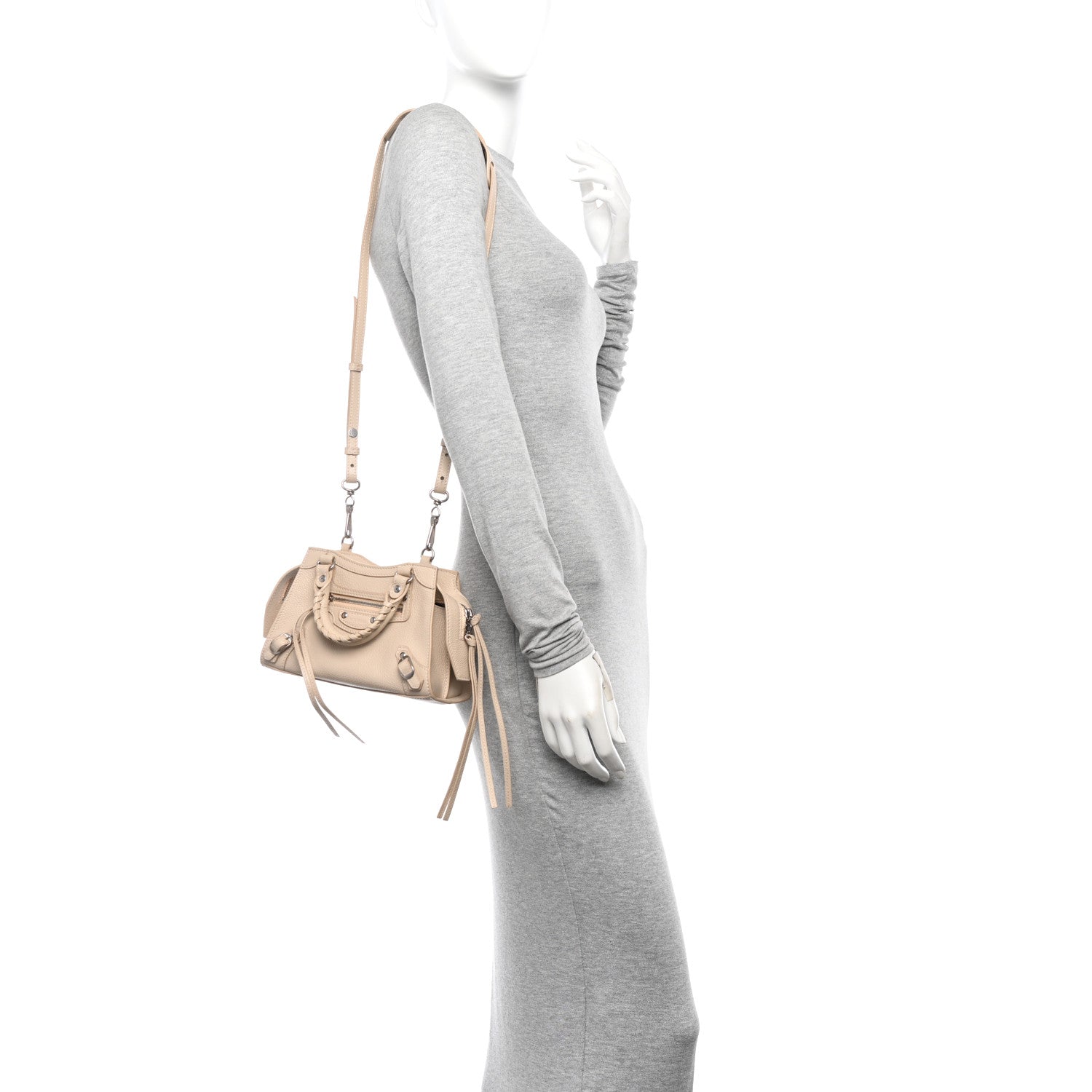 Balenciaga Grained Calfskin Neo Classic Silver Hardware Mini City Cream 2 of 14