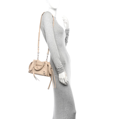 Balenciaga Grained Calfskin Neo Classic Silver Hardware Mini City Cream 2 of 14