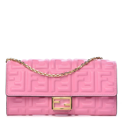 Fendi Nappa Matisse FF Embossed Continental Wallet On Chain Lollypop 1 of 13