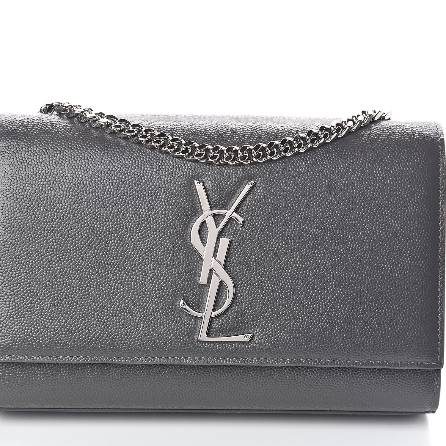 Saint Laurent Grain De Poudre Small Monogram Kate Satchel Storm 7 of 9