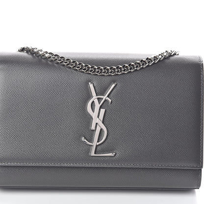 Saint Laurent Grain De Poudre Small Monogram Kate Satchel Storm 7 of 9