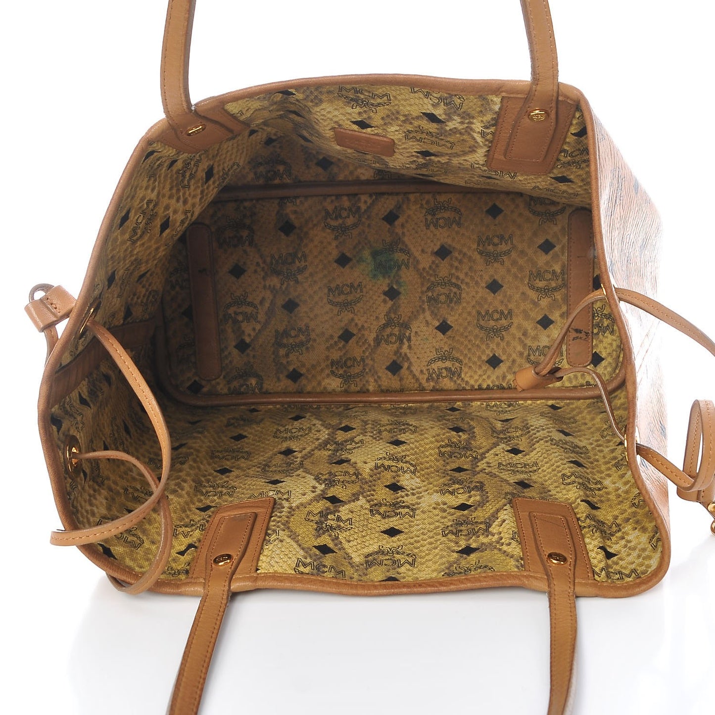 Visetos Medium Reversible Shopping Tote Cognac