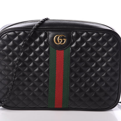 Gucci Calfskin Web Trapuntata Small GG Shoulder Bag Black 6 of 8