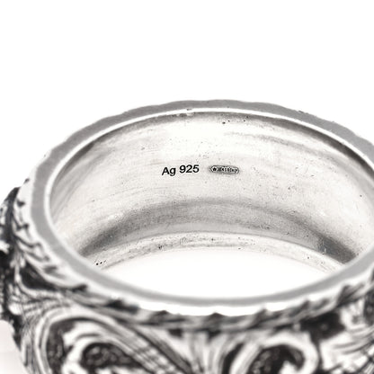 Gucci Sterling Silver Thin Feline Band Ring 57 8 5 of 6