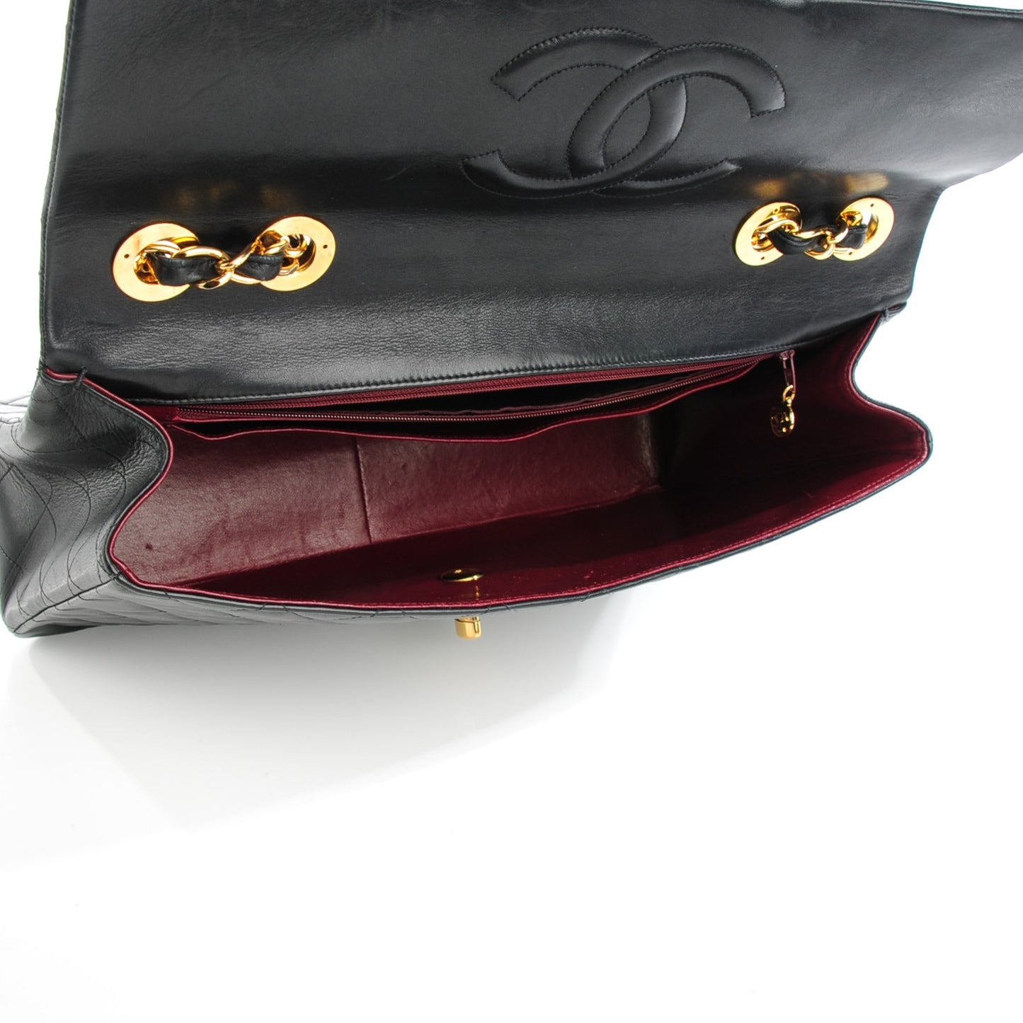 Lambskin Quilted XL Jumbo Single Flap Black