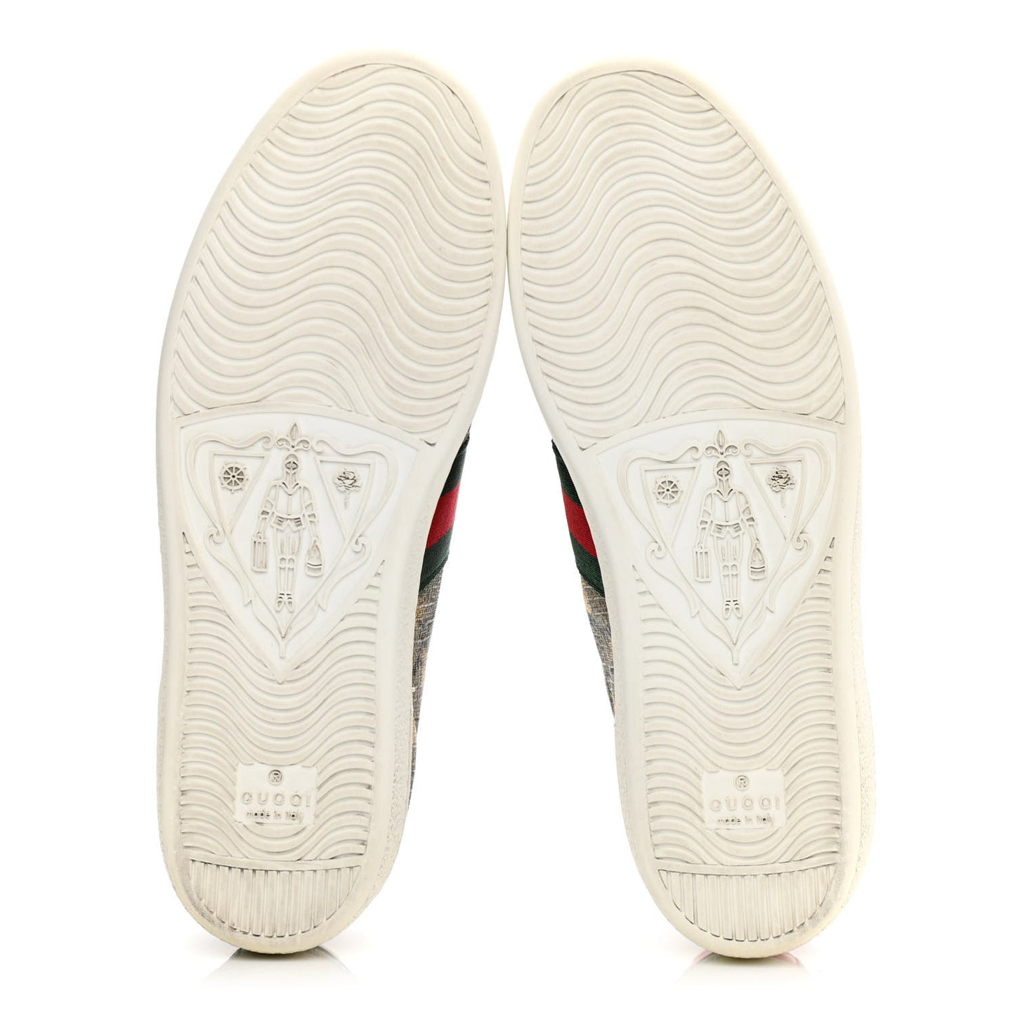 GG Supreme Monogram Bees Ayers Web Womens Ace Sneakers 42 Beige Oro Green Red