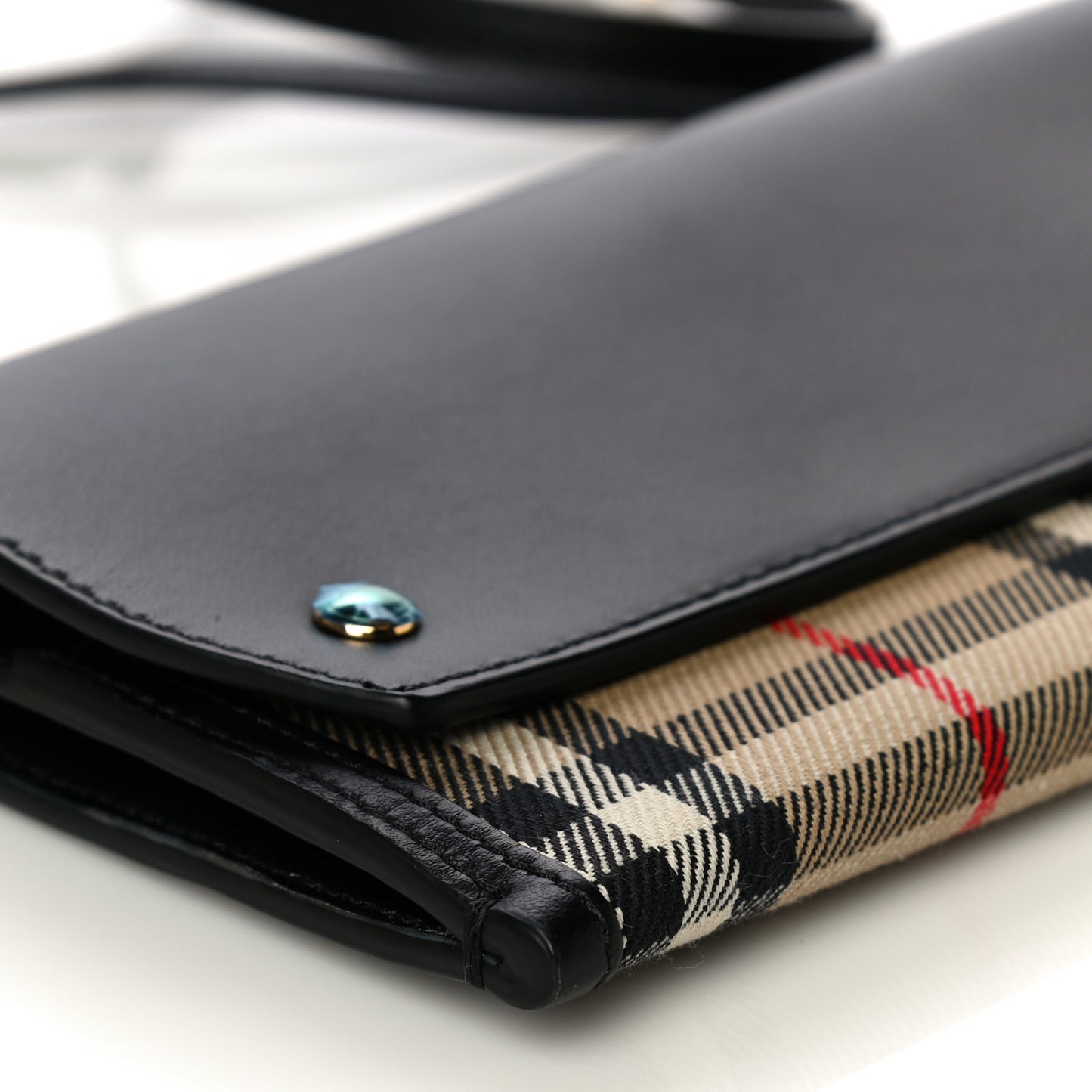 Calfskin Vintage Check Phone Pocket Crossbody Archive Beige Black